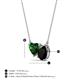 3 - Zuri 1.45 ctw Heart Shape Created Emerald with Pear Shape Black Onyx Toi Et Moi Women Pendant Necklace 