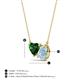 3 - Zuri 1.35 ctw Heart Shape Created Emerald with Pear Shape Aquamarine Toi Et Moi Women Pendant Necklace 