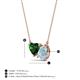 3 - Zuri 1.35 ctw Heart Shape Created Emerald with Pear Shape Aquamarine Toi Et Moi Women Pendant Necklace 