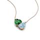 4 - Zuri 1.35 ctw Heart Shape Created Emerald with Pear Shape Aquamarine Toi Et Moi Women Pendant Necklace 