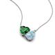 4 - Zuri 1.35 ctw Heart Shape Created Emerald with Pear Shape Aquamarine Toi Et Moi Women Pendant Necklace 