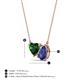 3 - Zuri 1.35 ctw Heart Shape Created Emerald with Pear Shape Iolite Toi Et Moi Women Pendant Necklace 