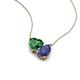 4 - Zuri 1.35 ctw Heart Shape Created Emerald with Pear Shape Iolite Toi Et Moi Women Pendant Necklace 
