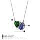 3 - Zuri 1.35 ctw Heart Shape Created Emerald with Pear Shape Iolite Toi Et Moi Women Pendant Necklace 