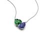 4 - Zuri 1.35 ctw Heart Shape Created Emerald with Pear Shape Iolite Toi Et Moi Women Pendant Necklace 