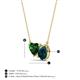 3 - Zuri 1.60 ctw Heart Shape Created Emerald with Pear Shape London Blue Topaz Toi Et Moi Women Pendant Necklace 