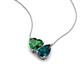 4 - Zuri 1.60 ctw Heart Shape Created Emerald with Pear Shape London Blue Topaz Toi Et Moi Women Pendant Necklace 