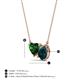 3 - Zuri 1.60 ctw Heart Shape Created Emerald with Pear Shape London Blue Topaz Toi Et Moi Women Pendant Necklace 