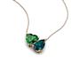 4 - Zuri 1.60 ctw Heart Shape Created Emerald with Pear Shape London Blue Topaz Toi Et Moi Women Pendant Necklace 