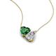 4 - Zuri 1.60 ctw Heart Shape Created Emerald with Pear Shape Moissanite Toi Et Moi Women Pendant Necklace 
