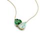 4 - Zuri 1.10 ctw Heart Shape Created Emerald with Pear Shape Opal Toi Et Moi Women Pendant Necklace 