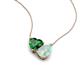 4 - Zuri 1.10 ctw Heart Shape Created Emerald with Pear Shape Opal Toi Et Moi Women Pendant Necklace 