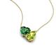 4 - Zuri 1.55 ctw Heart Shape Created Emerald with Pear Shape Peridot Toi Et Moi Women Pendant Necklace 