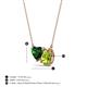 3 - Zuri 1.55 ctw Heart Shape Created Emerald with Pear Shape Peridot Toi Et Moi Women Pendant Necklace 