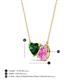 3 - Zuri 1.65 ctw Heart Shape Created Emerald with Pear Shape Created Pink Sapphire Toi Et Moi Women Pendant Necklace 