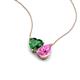 4 - Zuri 1.65 ctw Heart Shape Created Emerald with Pear Shape Created Pink Sapphire Toi Et Moi Women Pendant Necklace 