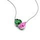4 - Zuri 1.65 ctw Heart Shape Created Emerald with Pear Shape Created Pink Sapphire Toi Et Moi Women Pendant Necklace 
