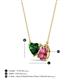 3 - Zuri 1.45 ctw Heart Shape Created Emerald with Pear Shape Pink Tourmaline Toi Et Moi Women Pendant Necklace 