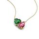 4 - Zuri 1.45 ctw Heart Shape Created Emerald with Pear Shape Pink Tourmaline Toi Et Moi Women Pendant Necklace 