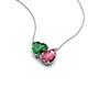 4 - Zuri 1.45 ctw Heart Shape Created Emerald with Pear Shape Pink Tourmaline Toi Et Moi Women Pendant Necklace 