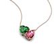 4 - Zuri 1.45 ctw Heart Shape Created Emerald with Pear Shape Pink Tourmaline Toi Et Moi Women Pendant Necklace 