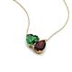4 - Zuri 1.65 ctw Heart Shape Created Emerald with Pear Shape Red Garnet Toi Et Moi Women Pendant Necklace 