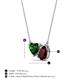 3 - Zuri 1.65 ctw Heart Shape Created Emerald with Pear Shape Red Garnet Toi Et Moi Women Pendant Necklace 