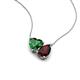 4 - Zuri 1.65 ctw Heart Shape Created Emerald with Pear Shape Red Garnet Toi Et Moi Women Pendant Necklace 