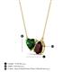 3 - Zuri 1.65 ctw Heart Shape Created Emerald with Pear Shape Red Garnet Toi Et Moi Women Pendant Necklace 