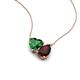 4 - Zuri 1.65 ctw Heart Shape Created Emerald with Pear Shape Red Garnet Toi Et Moi Women Pendant Necklace 