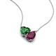 4 - Zuri 1.65 ctw Heart Shape Created Emerald with Pear Shape Rhodolite Garnet Toi Et Moi Women Pendant Necklace 