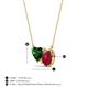 3 - Zuri 1.70 ctw Heart Shape Created Emerald with Pear Shape Created Ruby Toi Et Moi Women Pendant Necklace 