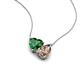 4 - Zuri 1.40 ctw Heart Shape Created Emerald with Pear Shape Smoky Quartz Toi Et Moi Women Pendant Necklace 
