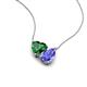 4 - Zuri 1.50 ctw Heart Shape Created Emerald with Pear Shape Tanzanite Toi Et Moi Women Pendant Necklace 
