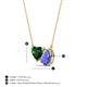 3 - Zuri 1.50 ctw Heart Shape Created Emerald with Pear Shape Tanzanite Toi Et Moi Women Pendant Necklace 