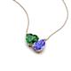 4 - Zuri 1.50 ctw Heart Shape Created Emerald with Pear Shape Tanzanite Toi Et Moi Women Pendant Necklace 