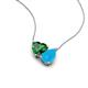 4 - Zuri 1.10 ctw Heart Shape Created Emerald with Pear Shape Turquoise Toi Et Moi Women Pendant Necklace 