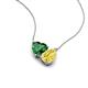 4 - Zuri 1.65 ctw Heart Shape Created Emerald with Pear Shape Created Yellow Sapphire Toi Et Moi Women Pendant Necklace 