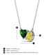 3 - Zuri 1.65 ctw Heart Shape Created Emerald with Pear Shape Created Yellow Sapphire Toi Et Moi Women Pendant Necklace 