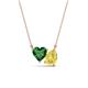 1 - Zuri 1.65 ctw Heart Shape Created Emerald with Pear Shape Created Yellow Sapphire Toi Et Moi Women Pendant Necklace 