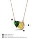 3 - Zuri 1.65 ctw Heart Shape Created Emerald with Pear Shape Created Yellow Sapphire Toi Et Moi Women Pendant Necklace 