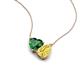 4 - Zuri 1.65 ctw Heart Shape Created Emerald with Pear Shape Created Yellow Sapphire Toi Et Moi Women Pendant Necklace 