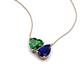 4 - Zuri 1.65 ctw Heart Shape Created Emerald with Pear Shape Created Blue Sapphire Toi Et Moi Women Pendant Necklace 