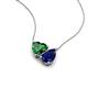 4 - Zuri 1.65 ctw Heart Shape Created Emerald with Pear Shape Created Blue Sapphire Toi Et Moi Women Pendant Necklace 