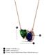 3 - Zuri 1.65 ctw Heart Shape Created Emerald with Pear Shape Created Blue Sapphire Toi Et Moi Women Pendant Necklace 