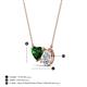3 - Zuri 1.50 ctw Heart Shape Created Emerald with Pear Shape IGI Cert. Lab Grown Diamond Women Pendant Necklace 