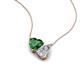 4 - Zuri 1.50 ctw Heart Shape Created Emerald with Pear Shape IGI Cert. Lab Grown Diamond Women Pendant Necklace 
