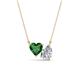 1 - Zuri 1.50 ctw Heart Shape Created Emerald with Pear Shape IGI Cert. Lab Grown Diamond Women Pendant Necklace 