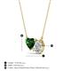 3 - Zuri 1.50 ctw Heart Shape Created Emerald with Pear Shape IGI Cert. Lab Grown Diamond Women Pendant Necklace 