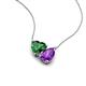 4 - Zuri 1.40 ctw Heart Shape Created Emerald with Pear Shape Amethyst Toi Et Moi Women Pendant Necklace 